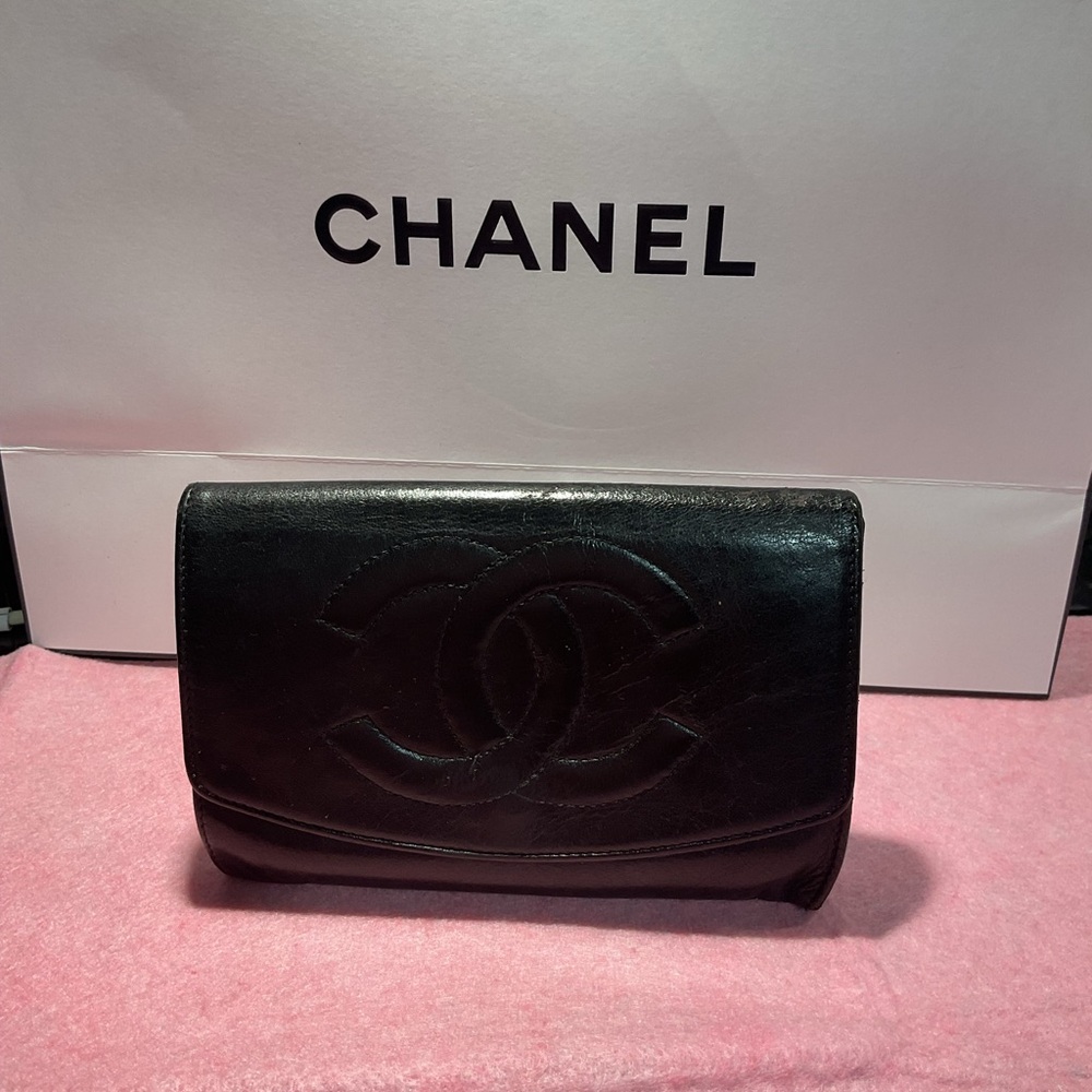 Chanel Black Leather Clutch